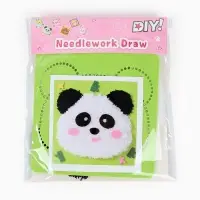Вышивка по фетру "Панда", 20,5*20,5 см, цвет зеленый