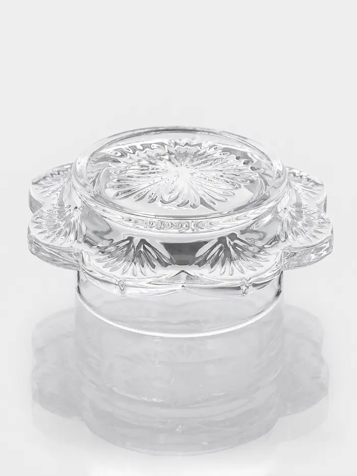 Икорница с крышкой "Цветок" 9х9х8,5 см, прозрачный