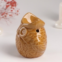 Аромалампа керамика "Ушастая сова" тёмный беж 6,5х11х10,7 см