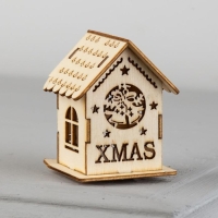 Ёлочная игрушка &laquo;Домик с колокольчиками&raquo;, от батареек, свечение тёплое белое