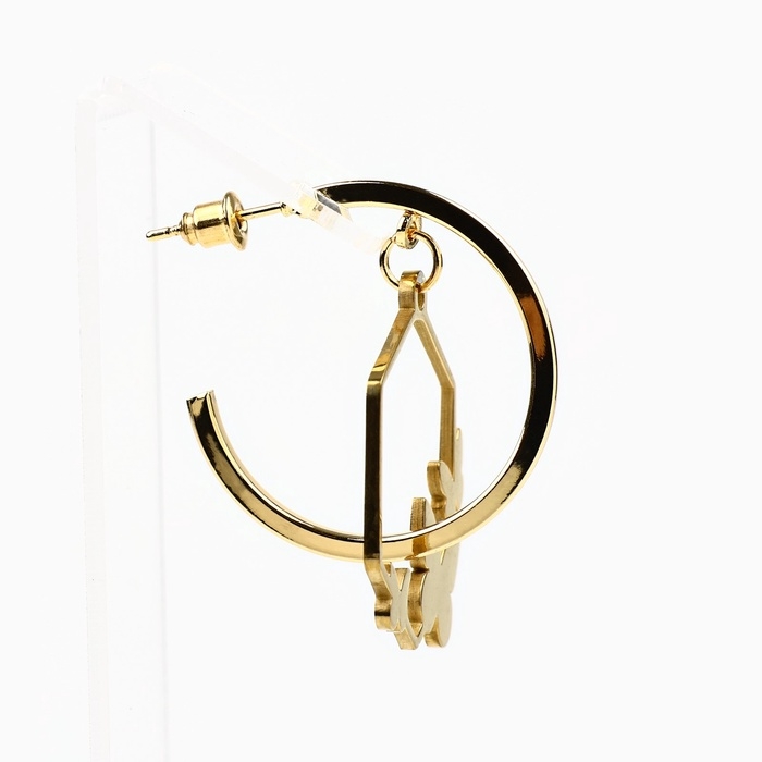 Серьги-кольца с подвесом бабочками &laquo;Самой особенной&raquo;, 3 см