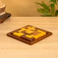 Головоломка "Паззл" 16х16х2 см, дерево шишам