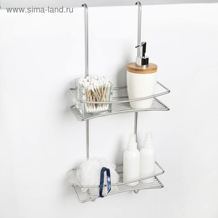 Полка навесная для душевой кабины 2-х ярусная "Лагуна", цвет хром
