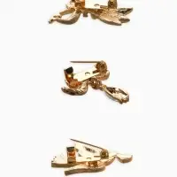 Броши "Голубь, подснежники" (набор 3шт), цветной в золоте