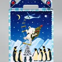 Подарочная новогодняя коробка &laquo;Пингвины&raquo;, для сладких подарков, 16.8&times;7&times;25 см