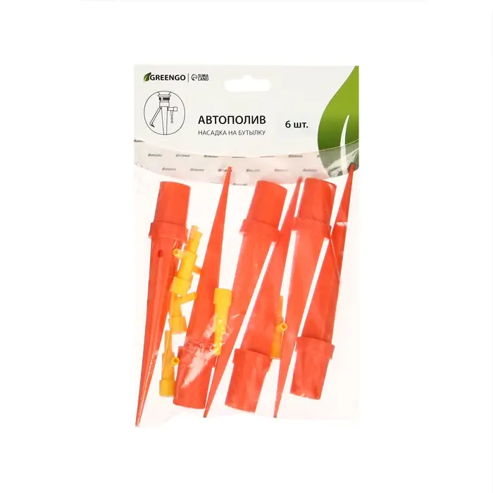 Автополив для комнатных растений под бутылку, регулируемый, с краном, пластик, высота 15 см, МИКС, Greengo