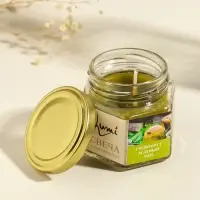 Свеча ароматическая в банке 70 гр воска, грейпфрут+зелёный чай