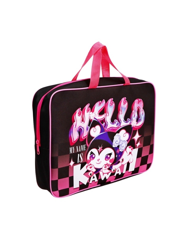 Папка с ручками текстильная А4, 360&times;245&times;70 мм, Calligrata TOP &laquo;Кавай&raquo;