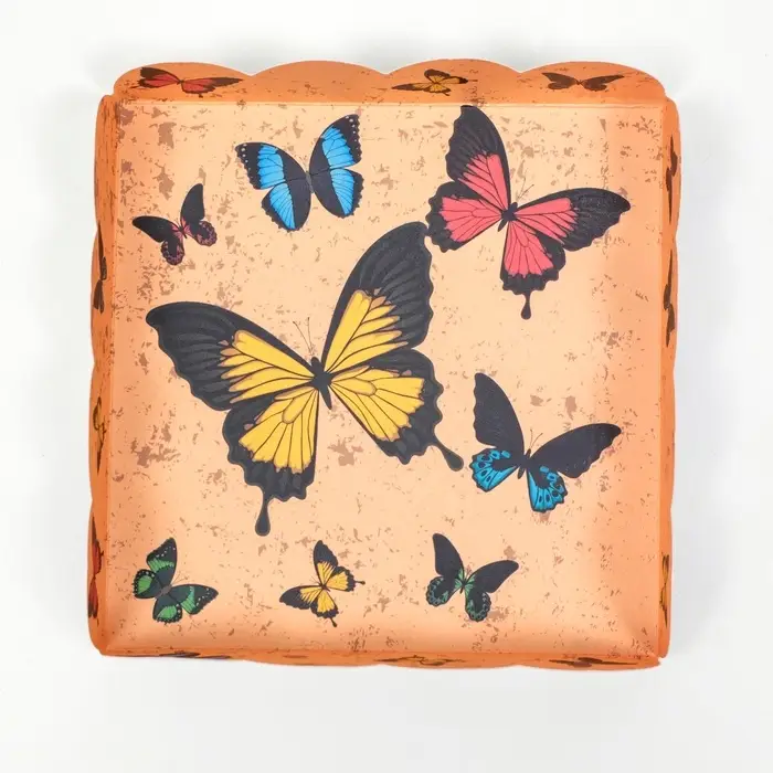Коробка для печенья, &laquo;Акварельные бабочки&raquo;, 12&times;12&times;3 см