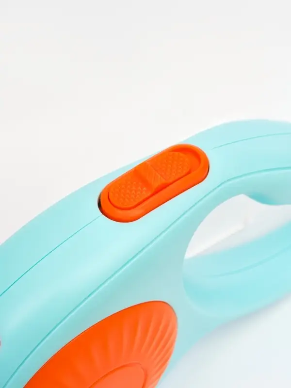 Рулетка - поводок для собак, лента 3 метра, оранж/голубая