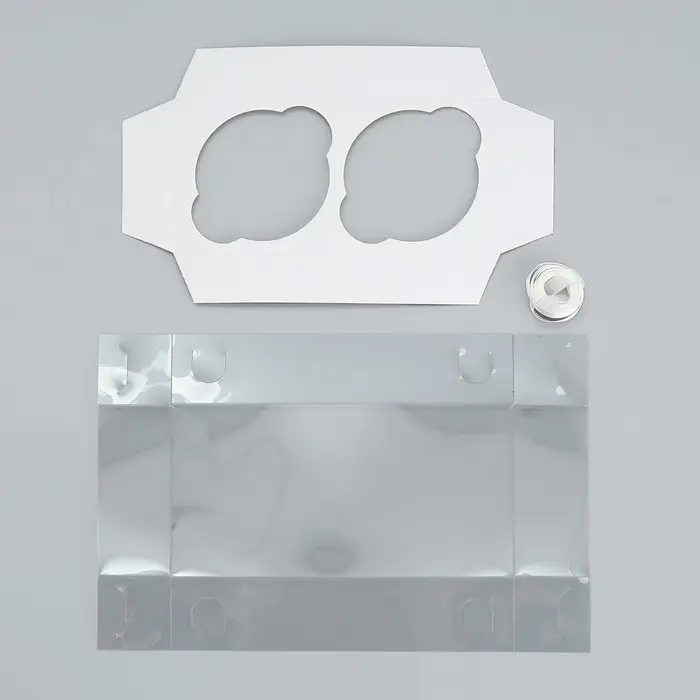 Коробка для капкейков, кондитерская упаковка, 2 ячейки &laquo;Подарок для тебя&raquo;, 16 х 8 х 10 см