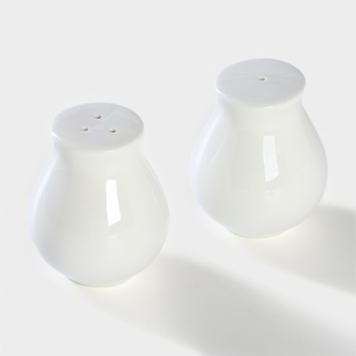Набор фарфоровый для специй BellaTenero, 3 предмета: солонка 80 мл, перечница 80 мл, сахарница с ложкой 300 мл, цвет белый