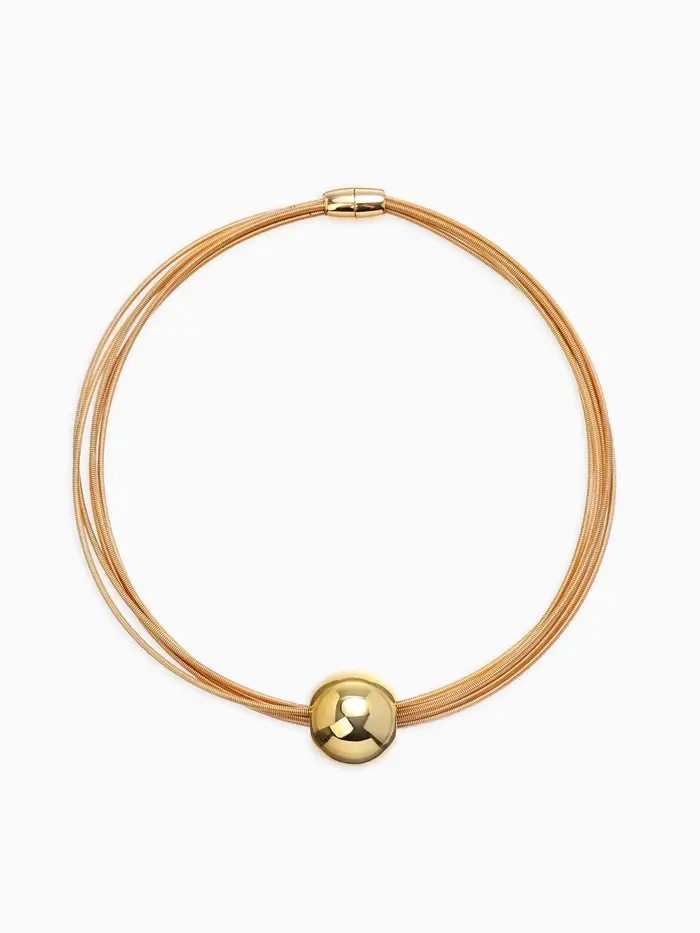 Набор 2 пред-та: колье, браслет "Бусина на нитях", цвет золото