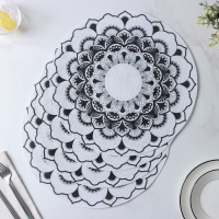 Салфетки сервировочные на стол Доляна &laquo;Мандалы&raquo;, 4 шт, d=38 см, цвет белый