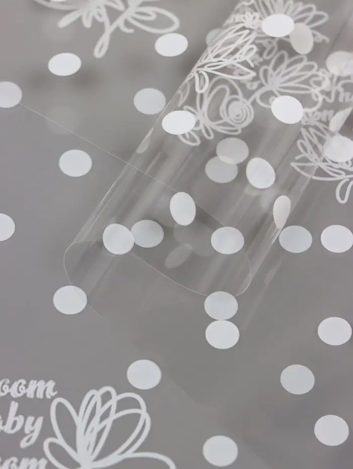 Пленка прозрачная с рисунком Flower Blossons Белый 0.7&times;8.2&plusmn;5%м