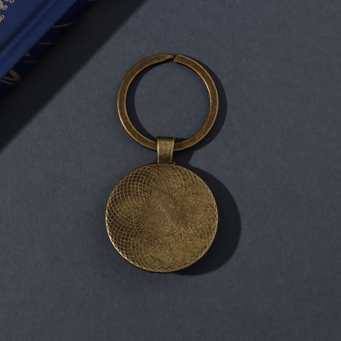 Брелок стекло, металл "Круг. Милая голубка" d=3 см