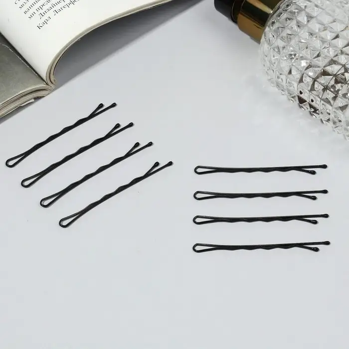 Невидимки для волос &laquo;Классика&raquo;, набор 40 шт., 6 см, чёрные