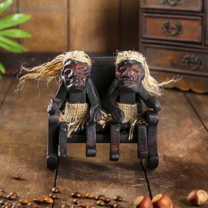 Сувенир &laquo;Парочка аборигенов&raquo;, 14&times;14&times;11 см, дерево