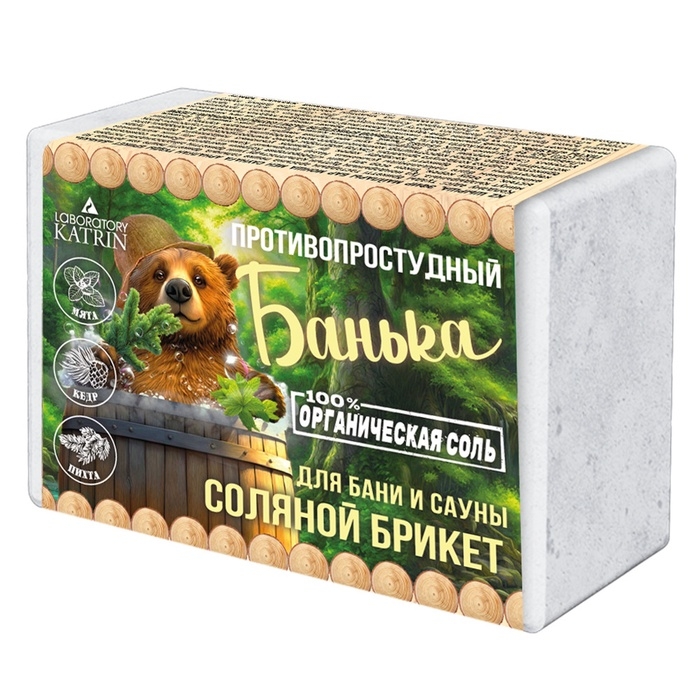 Соляной брикет для бани "Банька" противопростудный, 500 г