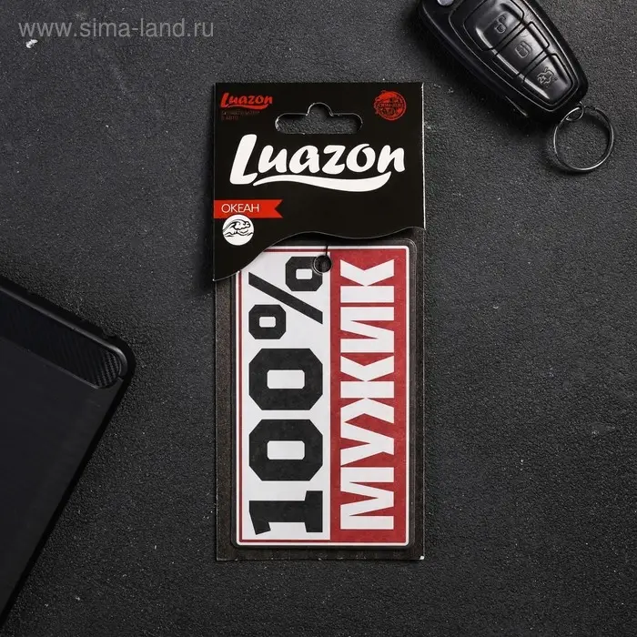 Ароматизатор в авто &laquo;100% мужик&raquo;, аромат: океан