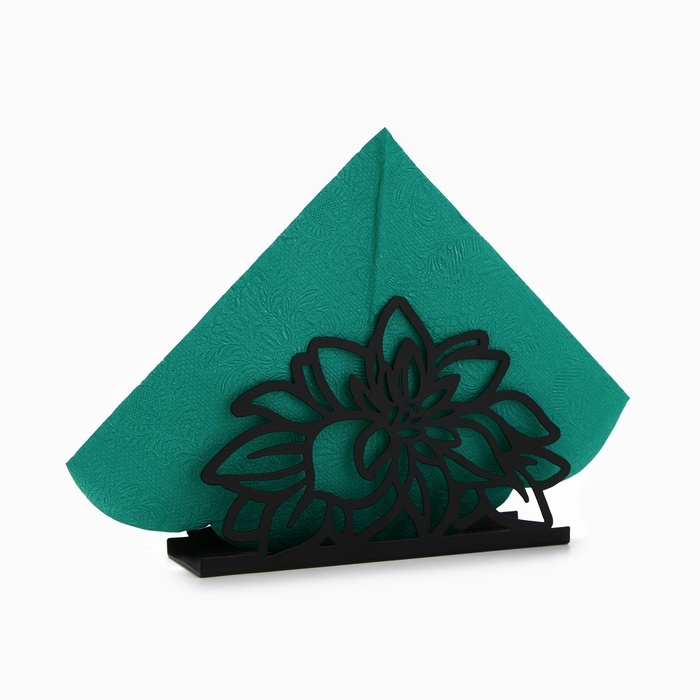 Салфетница &laquo;Цветы&raquo; металлическая, 14 х 9 см