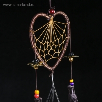 Музыка ветра с ловцом снов "Сердце с кисточками и слон" 4 трубки d=10,5 длина 45 см