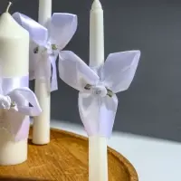 Свечи свадебные "Пышный" набор 3 шт (16 см + 2 шт по 18 см), белый