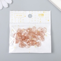 Бусины для творчества пластик "Шляпка для бусин" набор 50 шт прозрачный карамель 0,4х1х1 см