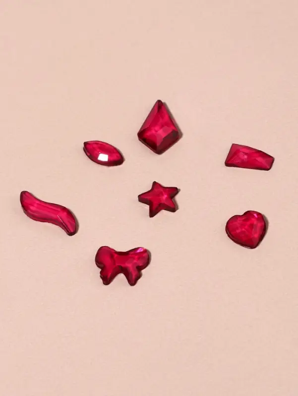 Фигурки для декора, объёмные, полупрозрачные, темно-розовые