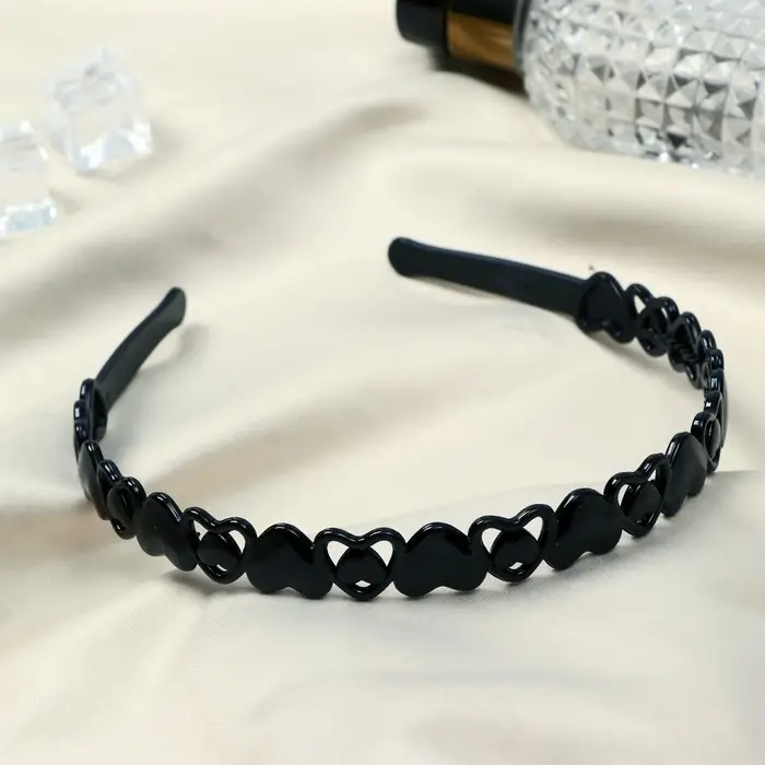 Ободок для волос Ободок для волос "Ночка" сердца, 1,2 см, чёрный