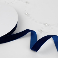 Лента бархатная, 15 мм, 18 &plusmn; 1 м, цвет синий №47