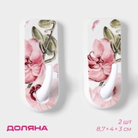 Крючки самоклеящиеся Доляна &laquo;Цветы&raquo;, 2 шт, цвет и форма МИКС