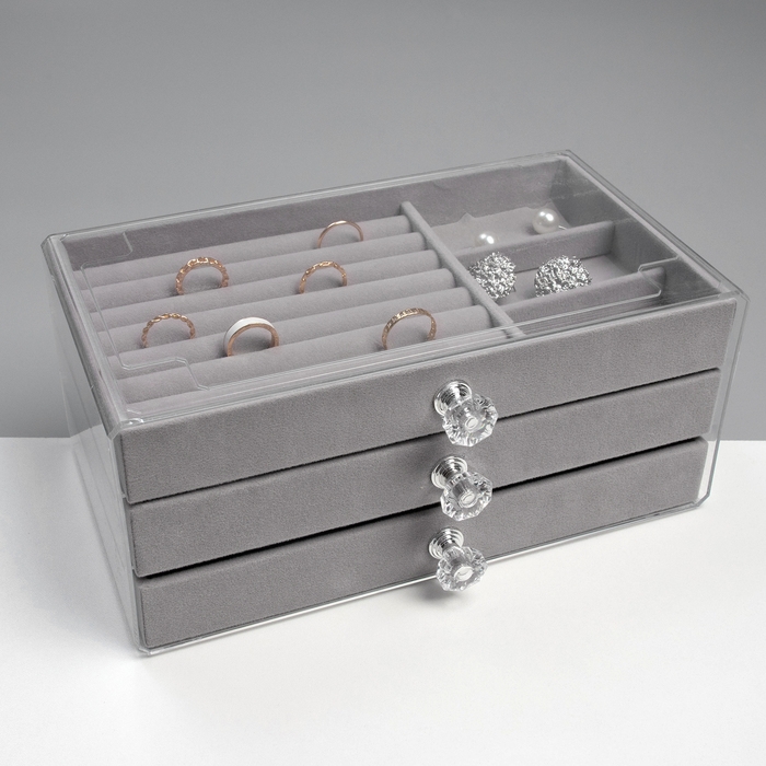 Подставка для украшений &laquo;Шкатулка Эдем&raquo;, 23,5&times;13&times;11 см, цвет серый