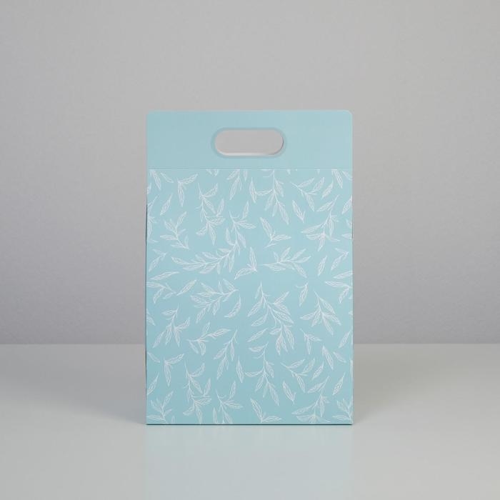 Переноска для цветов &laquo;Love&raquo;, голубая, 24 &times; 12,5 &times; 37 см