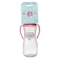 Бутылочка для кормления &laquo;Любимая доченька&raquo;, классическое горло, приталенная, с ручками, 250 мл., от 3 мес., цвет розовый