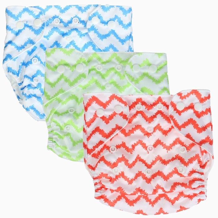 Набор многоразовых подгузников &laquo;Зигзаг&raquo; 3-15 кг, с вкладышами