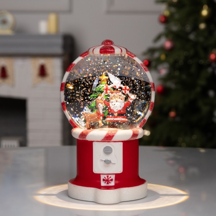 Фигура светодиодная &laquo;Новогодняя карамель&raquo;, 19.8х11.1х11.8 см, музыка, батарейки ААх3 (не в комплекте), USB, свечение тёплое белое