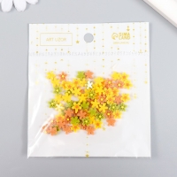 Декор для творчества пластик "Незабудки зелень, жёлтые, беж" набор 70 шт 0,8х0,8 см