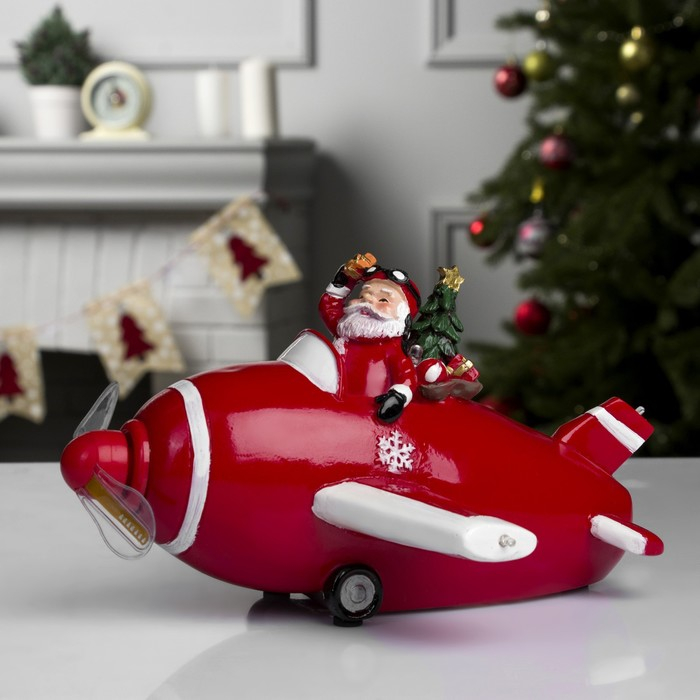 Светодиодная фигура &laquo;Самолёт&raquo; 23 &times; 13.5 &times; 22 см, полистоун, батарейки АААх3 (не в комплекте), USB, свечение мульти