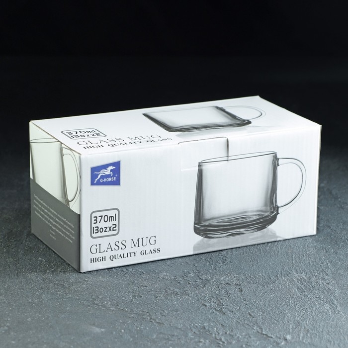 Набор кружек стеклянных &laquo;Классика&raquo;, 2 предмета: 350 мл