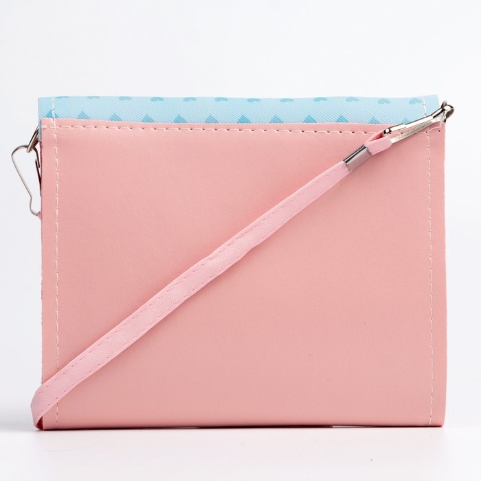 Сумка детская для девочки "Зайка", на клапане, цвет голубой/розовый, 15х4х12 см