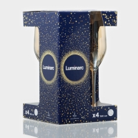 Набор стеклянных бокалов для шампанского &laquo;Золотой мёд&raquo;, 160 мл, 4 шт