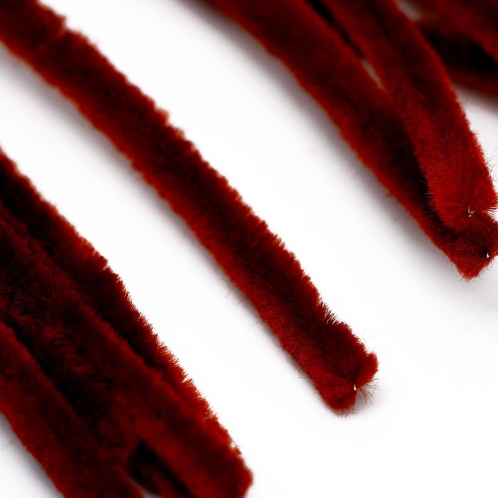 Проволока с ворсом для поделок и декора набор 50 шт., размер 1 шт. 30 &times; 0,6 см, цвет коричневый