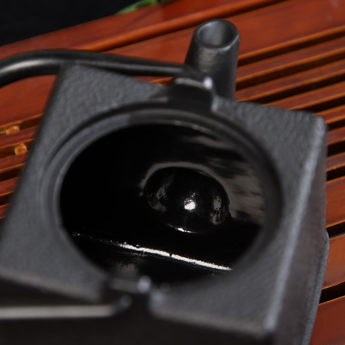 Чайник для плиты Доляна &laquo;Бокей. Этно&raquo;, 700 мл, с ситом, чугун, с эмалированным покрытием, индукция, цвет чёрный