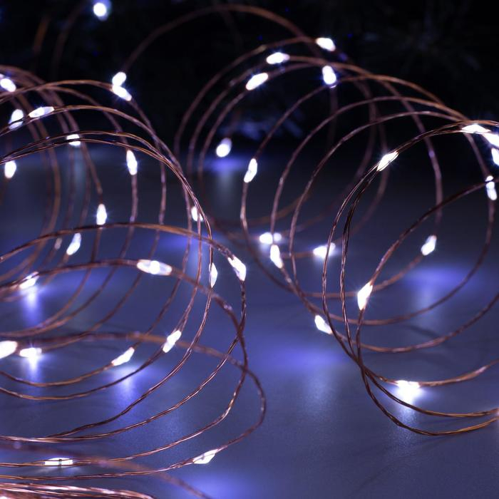 Гирлянда &laquo;Нить&raquo; 20 м роса, IP20, медная нить, 200 LED, свечение белое, 12 В