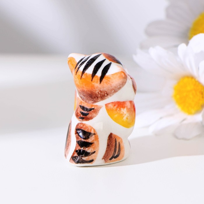 Сувенир &laquo;Кот с бантом&raquo;, 3 см, цвет, гжель