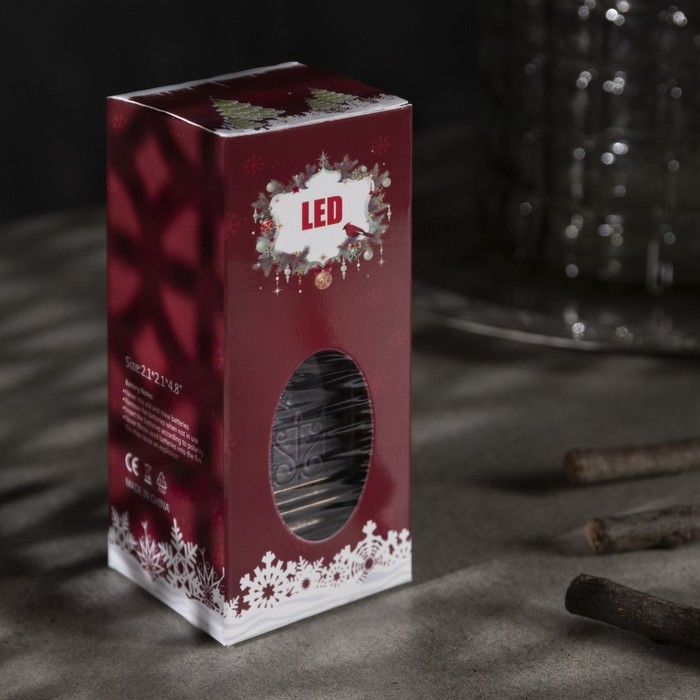 Светодиодная фигура &laquo;Камин с носками&raquo; 5.5 &times; 13 &times; 5.5 см, пластик, батарейки AG13х3 (в комплекте), свечение тёплое белое