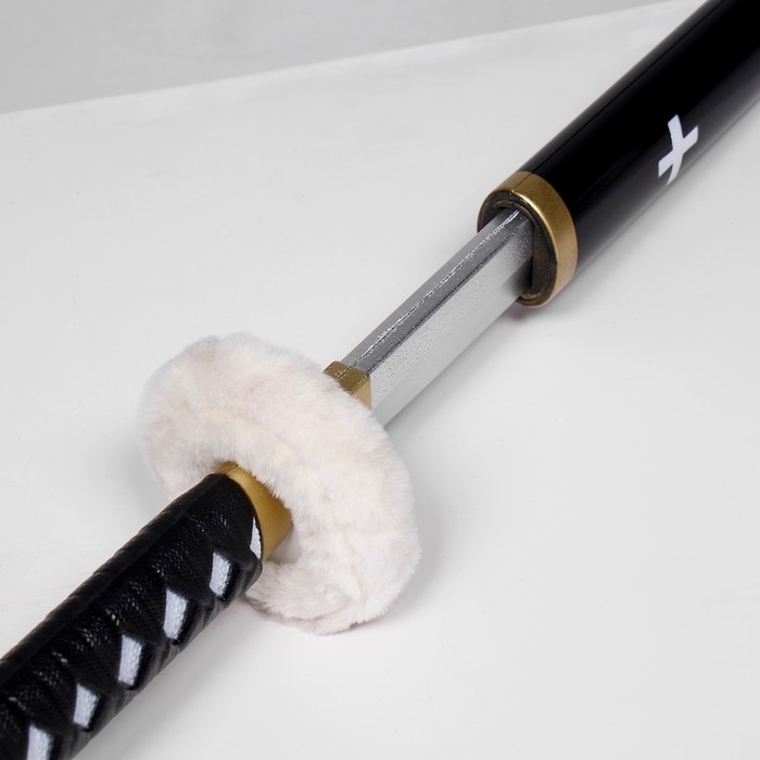 Сувенирное оружие "Катана Ло" 102 см, черная с белыми крестами, пенополистирол