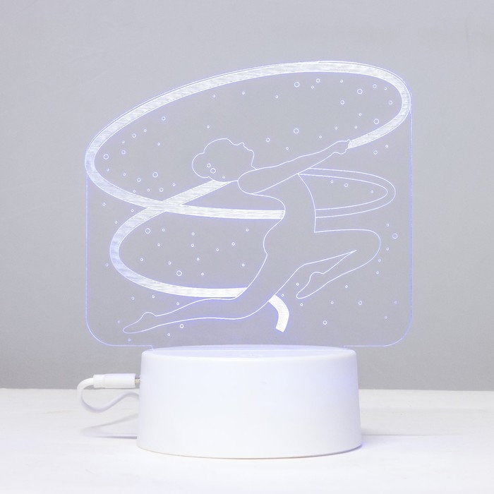 Светильник сенсорный "Гимнастка" LED 7 цветов USB/от батареек черный