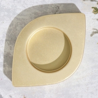 Подсвечник "Глаз. Мрамор"  из гипса, 14,5х9,5х2см,золото